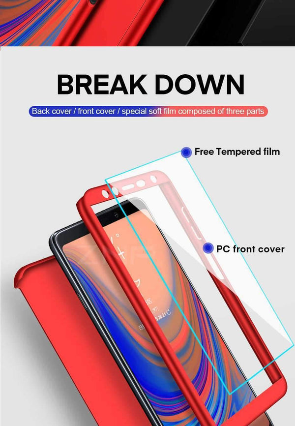 ZNP 360 Full Cover Case For Samsung Galaxy A3 A5 A7 J5 J7 Protective Phone Case For Samsung A6 A8 Plus 2018 Cases With Glass - Planet Gates