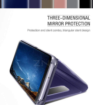 Planet Gates Pink / For Samsung A7 2018 Smart Mirror Flip Phone Case For Samsung Galaxy S9 S8 S7 S6 Edge Plus View Cover For Note 9 8 J5 J7 A5 A6 A7 A8 2017 2018 Case