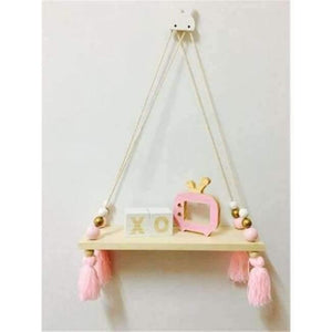 Planet Gates pink gold white Bedroom wall shelves DIY Original Wood Beads Wall Shelf Storage Shelves Organization swing shelves Home Decor