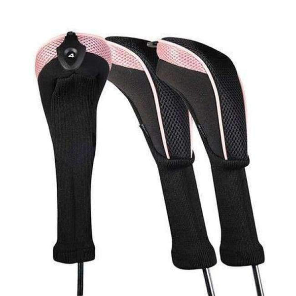 Planet Gates Pink Golf Club Head Cover 3pcs/set Golf Accessories Interchangeable No. HeadCovers Protect Set CTMT-01