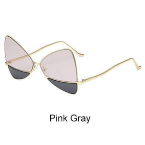 Planet Gates Pink Gray Ralferty 2018 Oversized Butterfly Sunglasses Women Cloudy Glasses Candy Colors Eyewear Accessories Irregular Eyeglasses B016