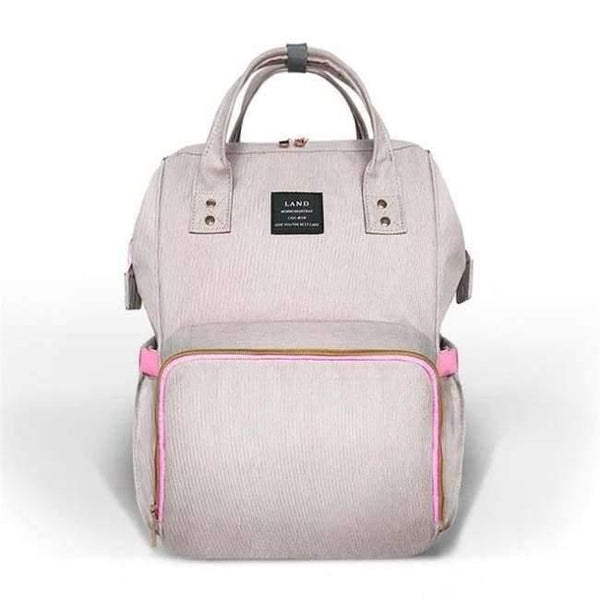 Planet Gates Pink Grey Baby Diaper Bag Fashion Mummy Maternity Nappy Bag Large Capacity Baby Bag Travel Backpack Designer Nursing Bag/