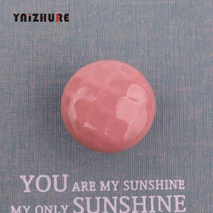 Rural Acme Nordic Style Ceramic Single Cartoon Round  Wardrobe Kitchen Garden Door Handle Modern Cabinet Handle