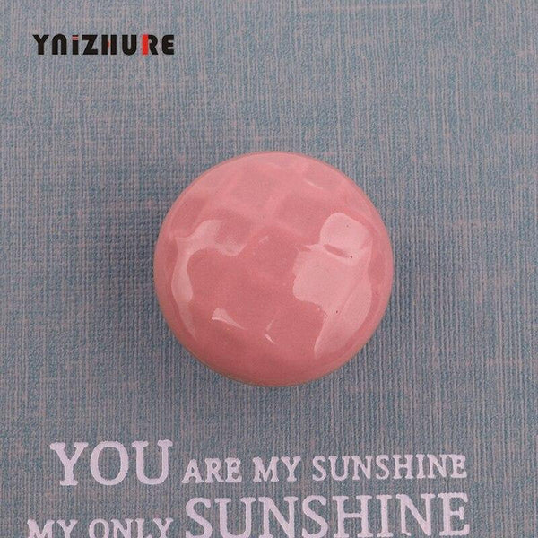 Rural Acme Nordic Style Ceramic Single Cartoon Round  Wardrobe Kitchen Garden Door Handle Modern Cabinet Handle