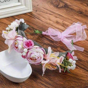 Planet Gates Pink Haimeikang Lady Girl Boho Hair Accessories Wreath Floral  Crown Adjustable Purple  Wreath Crown Beach Vacation Headband