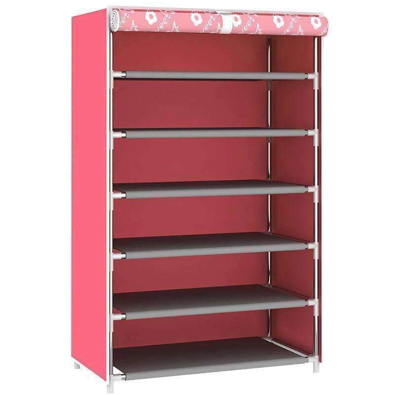Planet Gates Pink Home Shoes Cabinet Shelf Assembled Dustproof Multilayer Clear Shoe Rack Storage Furniture DIY Expander Stretcher Organizer