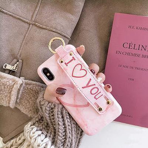 Planet Gates pink / i7 i8 Pu leather Grip Starp Phone Case for iphone 8 8plus 7 7plus 6/6S 6plus 6S+ Hard Back Cover Case