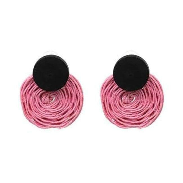Juran New Brand Wood Dangle Earrings Hot Fashion 2018 Party Prom Accessories Wedding Jewelry Women Drop Earrings Gifts Cheap - Pink
