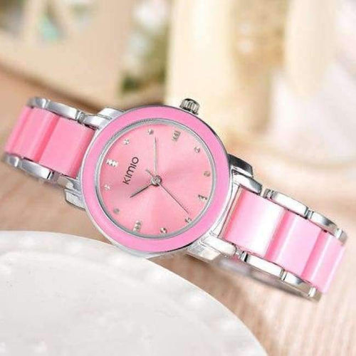 Planet Gates Pink Kimio luxury  Fashion Women's watches quartz watch bracelet wristwatches stainless steel bracelet women watches with Gift Box