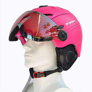 Planet Gates pink / L Professional Half-covered CE Certification Ski Helmet Integrally-molded Outdoor Sports Helmets +Snowboard Goggles Mask