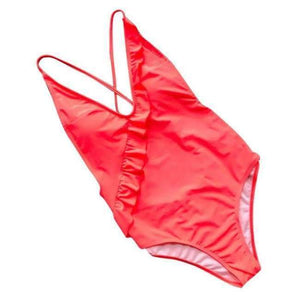 Planet Gates Pink / L Sexy women swimear summer One-Piece Ruffles Deep-V maternity swimwear women Bathing swimwear trajes de bano women JL 09