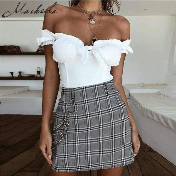 Planet Gates Pink / L Women Sexy Bare Shoulder Multi Color Choice Top Women Summer Casual Short Sleeve Women Top White Pink Red Top