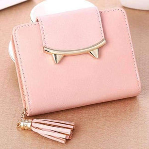 Planet Gates Pink Lady Coin Purse Cute Cat Animal Mini Wallet Women Clutch Money Bags Female Purses Cards ID Holder Tassel Zipper Hasp Wallets Bag
