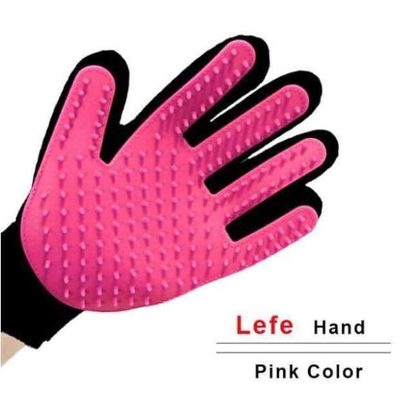 Planet Gates pink left / one size Cat Grooming Gloves Dog Hair Remover Gentle Deshedding Brush Comb Tool Pet Massage Mitt with Enhanced Long/Short Fur