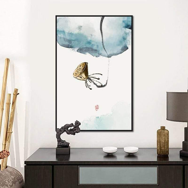 Pink Lotus Poster Chinese Style Elegant Canvas Flower Wall Art Hd Print Painting Home Decoration For Gallery Living Room