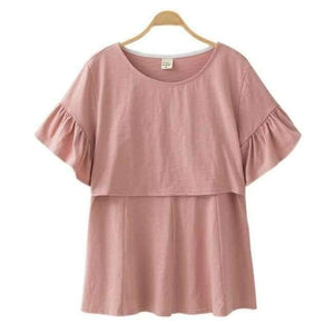 Planet Gates Pink / M Cotton Maternity Clothing Breastfeeding Nursing Tops Pregnancy Shirt Clothes For Pregnant Women Plus Size Wear Summer 2018 New