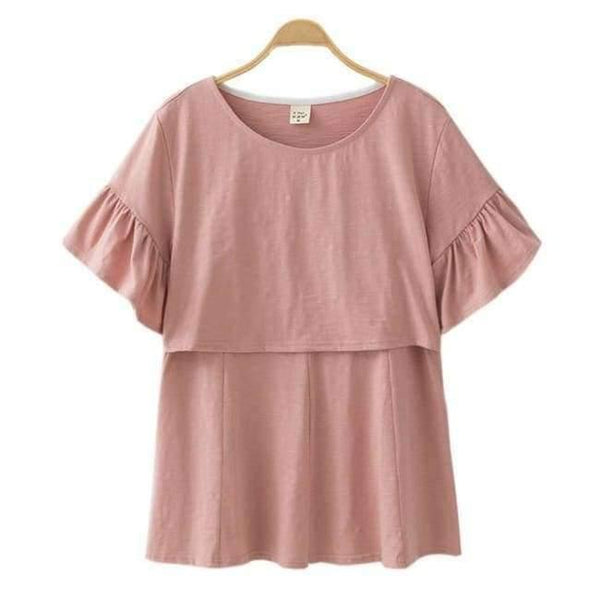 Planet Gates Pink / M Cotton Maternity Clothing Breastfeeding Nursing Tops Pregnancy Shirt Clothes For Pregnant Women Plus Size Wear Summer 2018 New