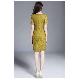 Planet Gates pink / M Women's Dress Spring Summer 2018 Party Events Dresses Female Allover Exquisite Embroidery Bodycon Sheath Dress Tight