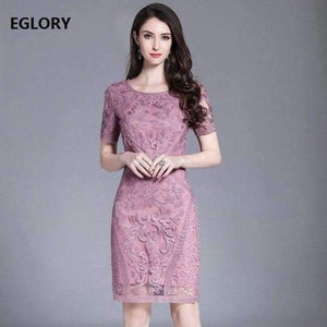 Planet Gates pink / M Women's Dress Spring Summer 2018 Party Events Dresses Female Allover Exquisite Embroidery Bodycon Sheath Dress Tight
