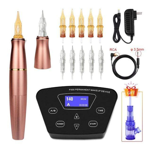 Planet Gates Pink Machine Kits Rotary Tattoo Machine Pen Set Tattoo Kit Permanent Makeup Machine Eyebrow Tattoo Pen Gun Machine PMU Machine Pen