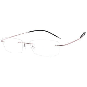 Planet Gates pink Mens Lightweight Titanium Rimless Eyeglasses Frames Prescription Optical Glasses Frame