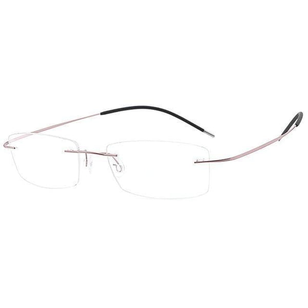 Planet Gates pink Mens Lightweight Titanium Rimless Eyeglasses Frames Prescription Optical Glasses Frame