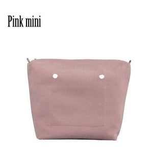 Planet Gates pink mini PU Nubuck Frosted Leather Waterproof Inner Lining Zipper Pocket for Obag Classic Mini  Lining Insert for O BAG