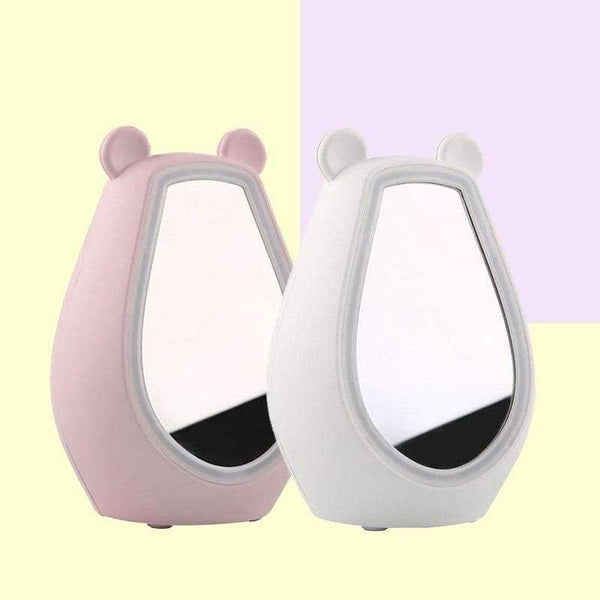 Planet Gates pink Mirror LED Alarm Clock Bluetooth Stereo Speaker Fill Light Night Light