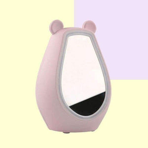 Planet Gates pink Mirror LED Alarm Clock Bluetooth Stereo Speaker Fill Light Night Light