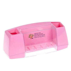 Planet Gates Pink Multifunctional Toothbrush Holder Storage Box Bathroom Products Bathroom Accessories Suction Hooks Tooth Brush Holder
