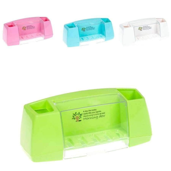 Planet Gates Pink Multifunctional Toothbrush Holder Storage Box Bathroom Products Bathroom Accessories Suction Hooks Tooth Brush Holder