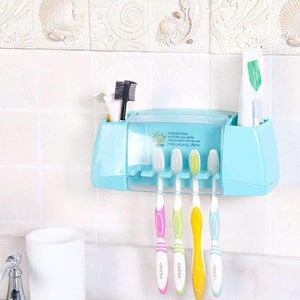 Planet Gates Pink Multifunctional Toothbrush Holder Storage Box Bathroom Products Bathroom Accessories Suction Hooks Tooth Brush Holder