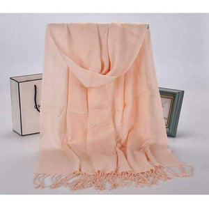 Planet Gates Pink New Winter Women 60cm*170cm Black Red Solid Color Muslim Hijab Foulard Viscose Scarf Wrap With Tassel