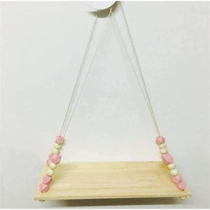 Planet Gates Pink no Tassel Bedroom wall shelves DIY Original Wood Beads Wall Shelf Storage Shelves Organization swing shelves Home Decor