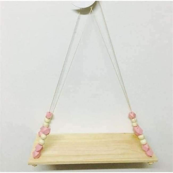 Planet Gates Pink no Tassel Bedroom wall shelves DIY Original Wood Beads Wall Shelf Storage Shelves Organization swing shelves Home Decor