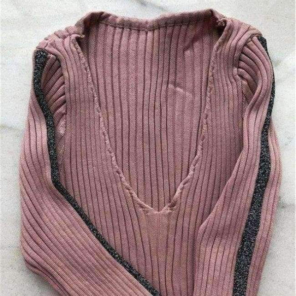 Planet Gates Pink / One Size 2018 ladies dresses Autumn winter short dress jumper Casual stripe sweater knitted bodycon dress Women elegant pullover Vestidos