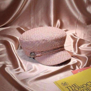 Planet Gates pink / One Size 2018 Winter Vintage Hats For Women Fashion Gold Thread Tweed Military Hat Gorras Planas Snapback Caps Female Casquette Cap
