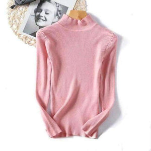 Planet Gates pink / One Size Autumn Winter Woman Sweater Knitting Pullovers Shiny Lurex Sweater Women Slim Black soft sweater Bottoming Casual Jumper