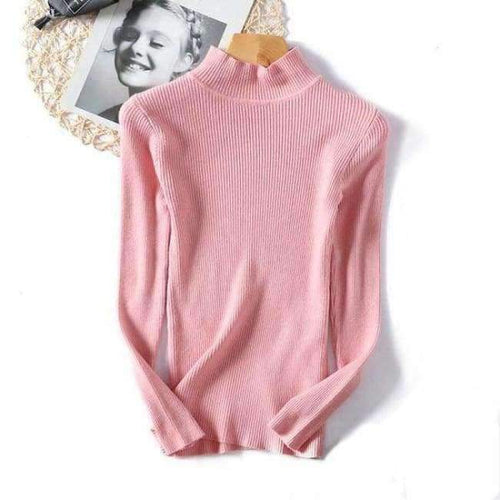 Planet Gates pink / One Size Autumn Winter Woman Sweater Knitting Pullovers Shiny Lurex Sweater Women Slim Black soft sweater Bottoming Casual Jumper