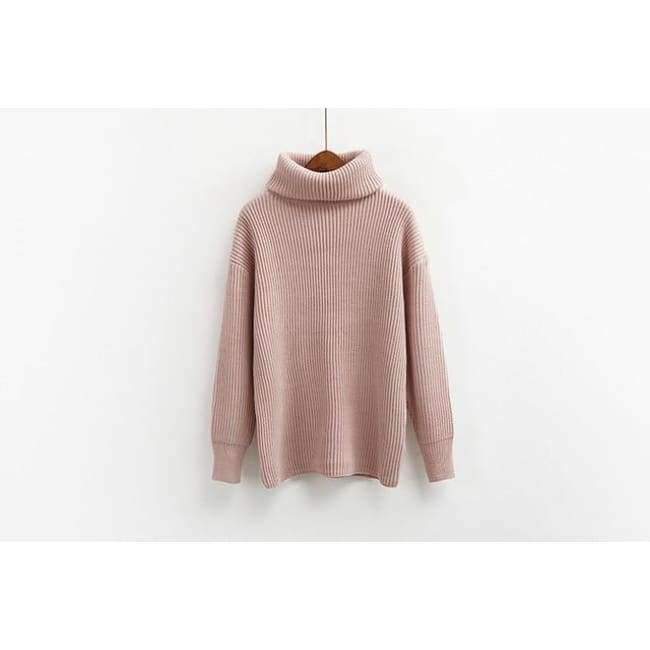 Planet Gates Black / One Size Winter Knitted Sweaters Women Fashion Turtleneck Pullover Sweater Female Casual All-match Jumper 8 Colors