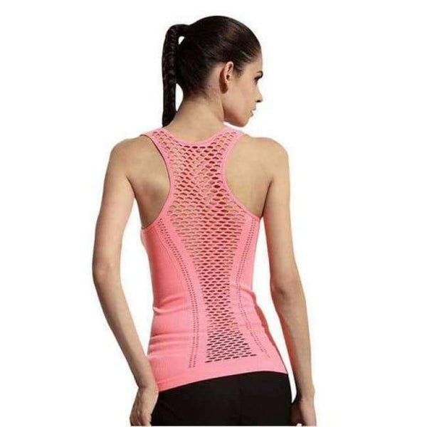 Planet Gates Pink / One Size Women Yoga Shirts Mesh Shirt Ladies Fitness Running T Shirt Sleeveless Women Yoga Tops Gym Vest Fitness Sport Shirt