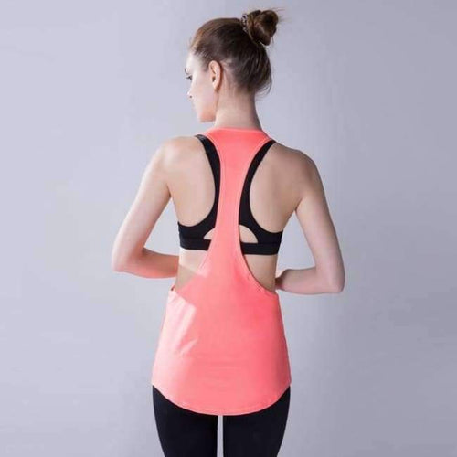 Planet Gates Pink Orange / S Yoga Crop Top Women Sleeveless Backless Running Sports T Shirts Quick Dry Jogging Gym Fitness Tank Top Sportwear