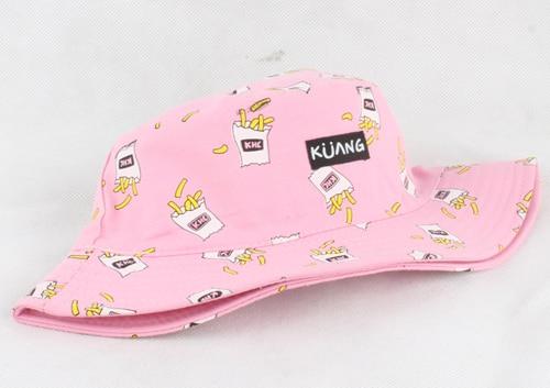 Planet Gates pink Panama Bucket Hat Men Women Summer Bucket Cap Banana Print Yellow Hat Bob Hat Hip Hop Gorros Fishing Fisherman Hat