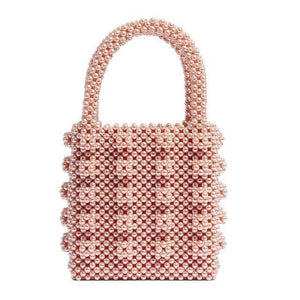 Planet Gates pink Pearls bag beaded box totes bag women party vintage handbag 2018 summer luxury brand white yellow blue wholesale drop shipping