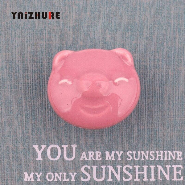Rural Acme Nordic Style Ceramic Single Cartoon Round  Wardrobe Kitchen Garden Door Handle Modern Cabinet Handle
