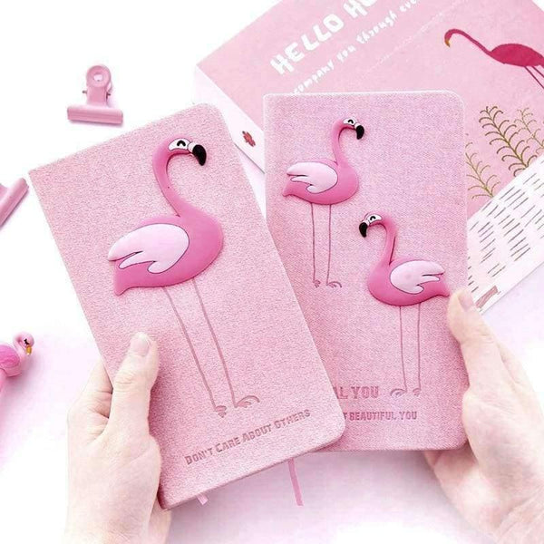 Planet Gates pink Pink Flamingo notebook set (notepad + gel pen) kawaii promotion birthday gift paper notebook school supplies Writing Pads