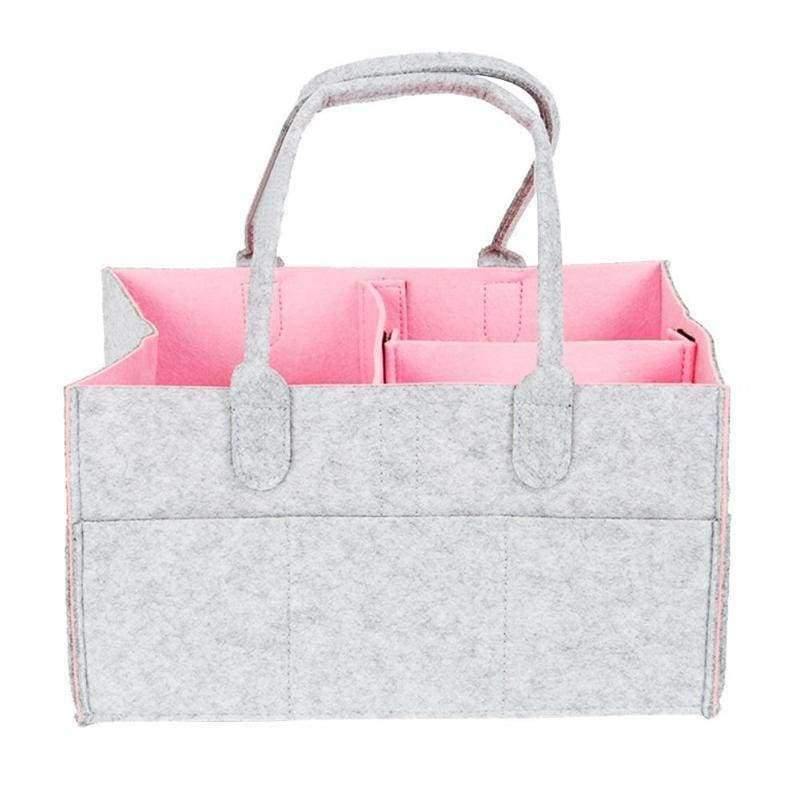 Planet Gates Pink Portable Storage Baskets 33X23X18CM Foldable Large Basket For Baby Diaper Home Organization Multi Pockets Removable Basket