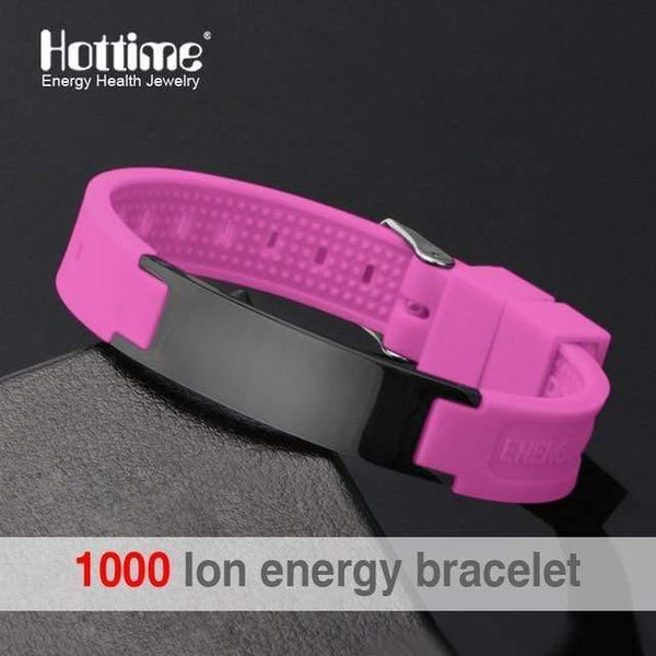 Planet Gates Pink Power Energy Wristbands Balance Ion Magnetic Therapy Fashion Silicone Bands Bracelets Therapy Body Keep Your Healty Healing Pain