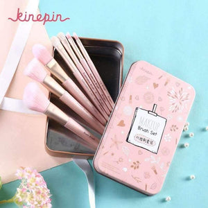 Planet Gates Pink Premium Makeup Brush Set High Quality Soft Natural Horse Pony Synthetic Hair Portable Makeup Artist Brush with Case
