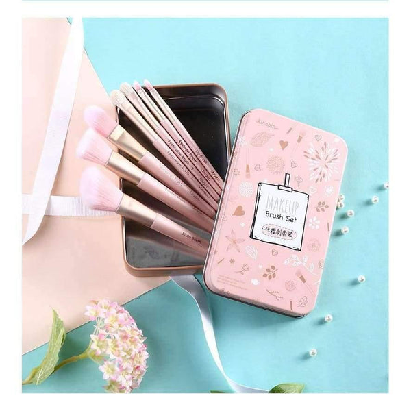 Planet Gates Pink Premium Makeup Brush Set High Quality Soft Natural Horse Pony Synthetic Hair Portable Makeup Artist Brush with Case